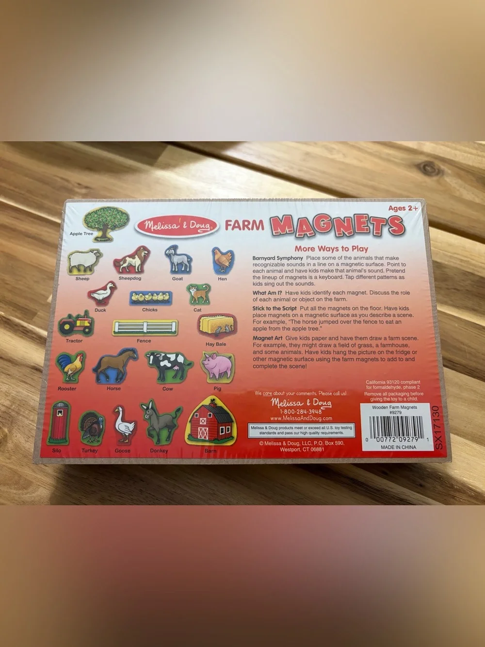 NWT: Melissa & Doug Farm Magnets 20 Wooden Animals & Accessories